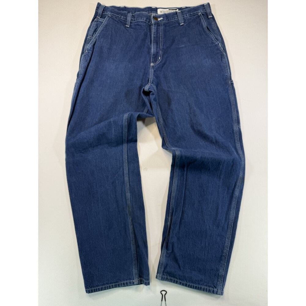 Carhartt Dungaree Fit Carpenter Jeans Mens 36x32 Dark Wash Workwear